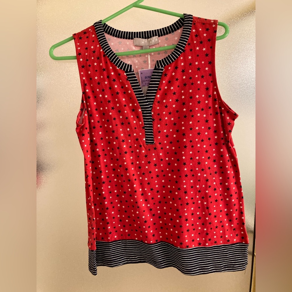 Cotton sleeveless split neck